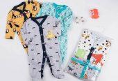 3-Piece Newborn Baby Foot Wrapped Jumpsuit