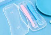 2pcs Baby Silicon Spoon Set