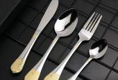 24 Pcs Stainless Steel Cutlery Set With Spoon and Knife Holde