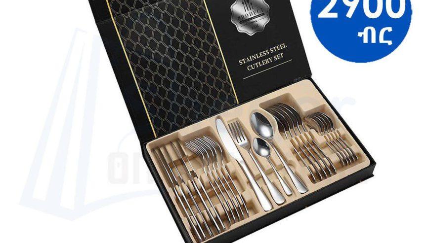 24 Pcs Stainless Steel Cutlery Set With Spoon and Knife Holde