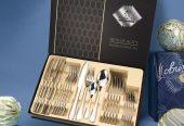 24 Pcs Stainless Steel Cutlery Set With Spoon and Knife Holde