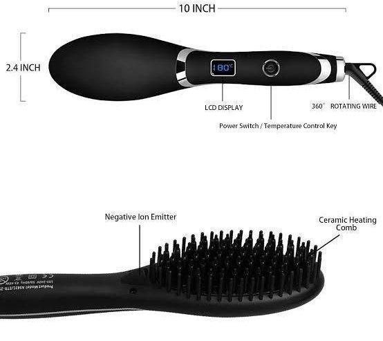 Pro Gemei Professional Hair Straightener Brush