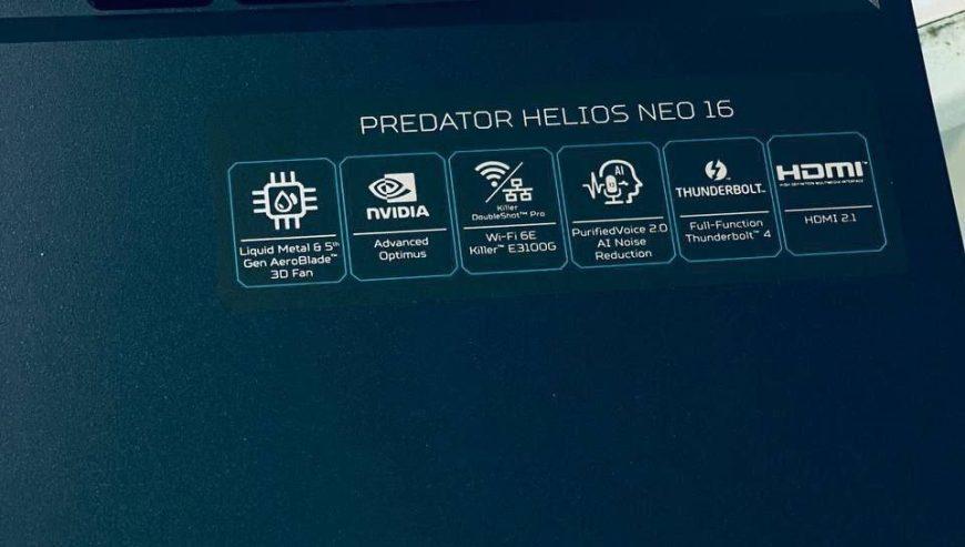 Acer Predator Helios NEO 16 Screen :16” inch Gaming Laptop