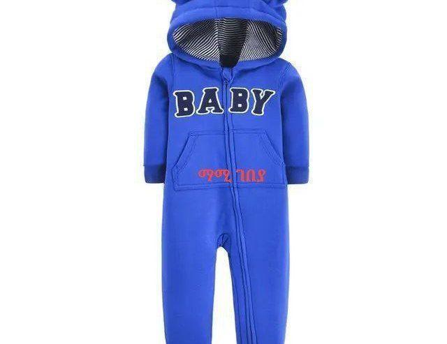 Baby zipper Hooded Jumpsuit