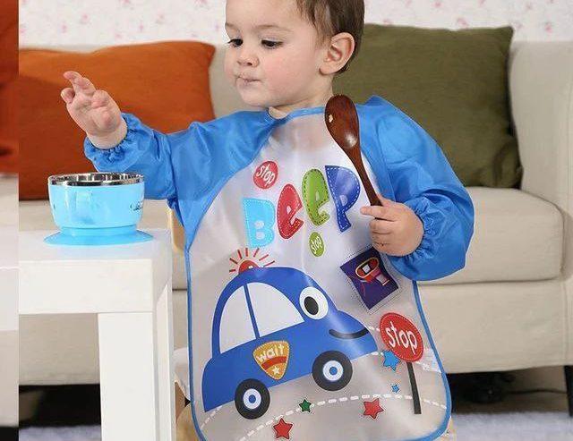 Waterproof Washable Long-Sleeve Baby Bibs