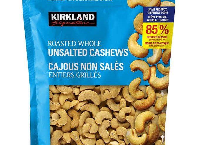 Kirkland Roasted Whole Cashews UNSALTED 1.13kg