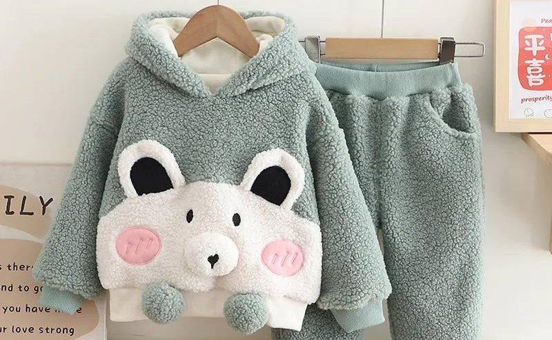 Cartoon Kids Winter Hoodie and Pant Set