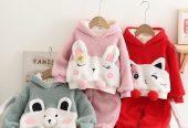 Cartoon Kids Winter Hoodie and Pant Set