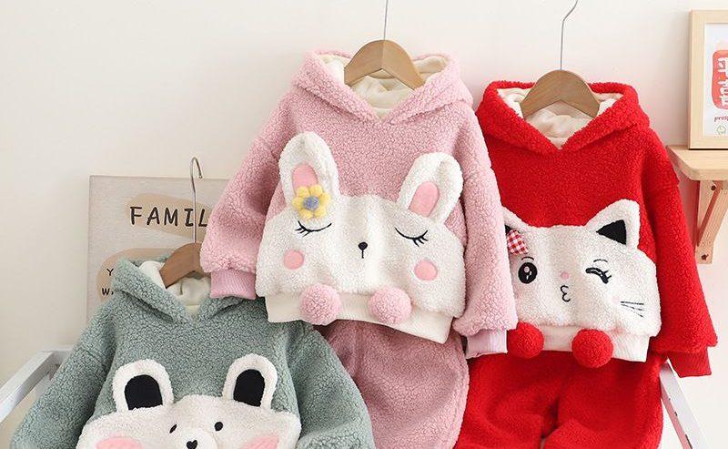 Cartoon Kids Winter Hoodie and Pant Set