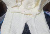 Baby Soft White 4 Pieces Pram Suit Hand Knitted