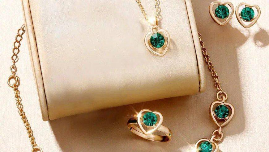 6Pcs New Luxury Love Rhinestone Jewelry