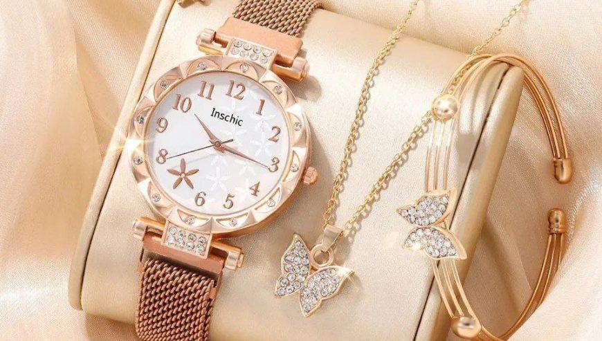 6 PcsNew Women’s Fashion Rhinestone Star Quartz Watch