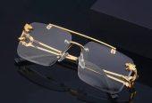 New Retro Rimless Sunglasses for Men Steampunk Sunglasses