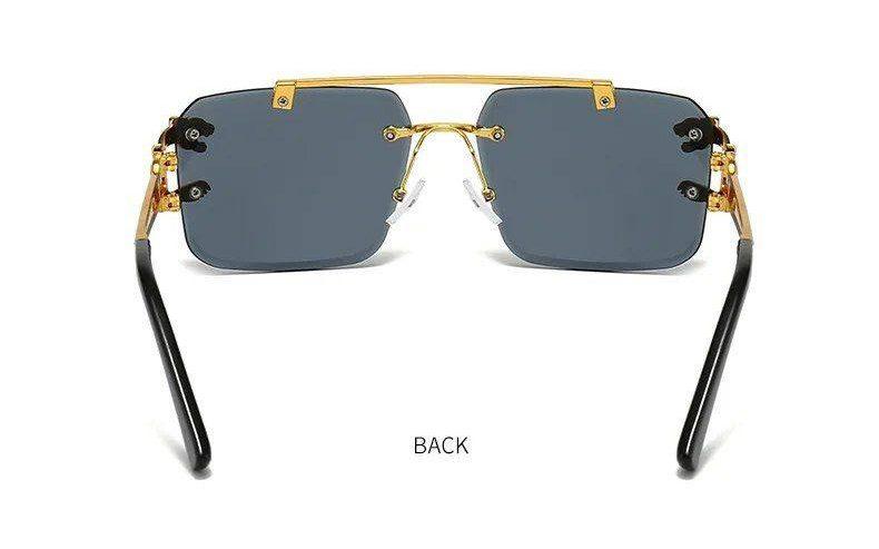 New Retro Rimless Sunglasses for Men Steampunk Sunglasses