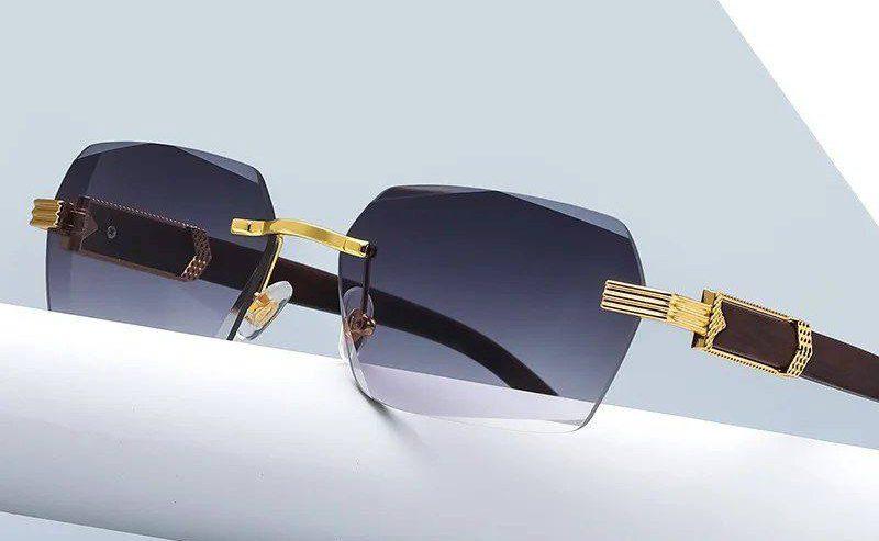 Luxury Rimless Square Sunglasses