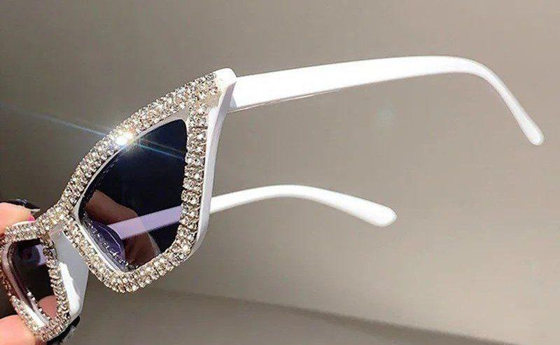 Fashion Retro Disco Zircon Cat Eye Sunglasses