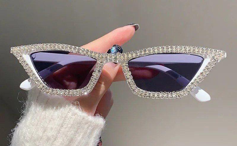 Fashion Retro Disco Zircon Cat Eye Sunglasses