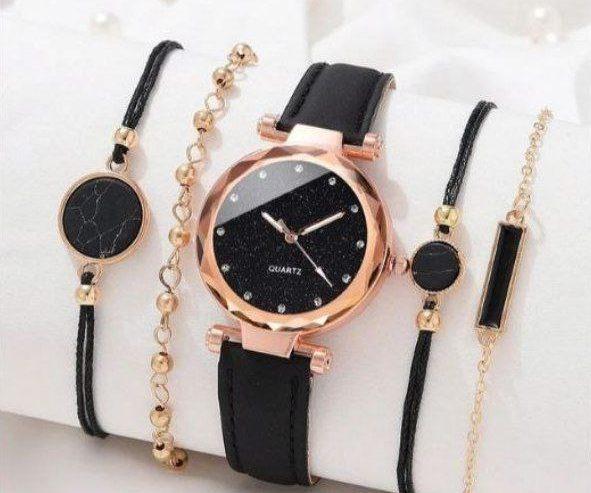 Set watch for wMen Luxury Leather Analog Ladies Quartz Wristwatch