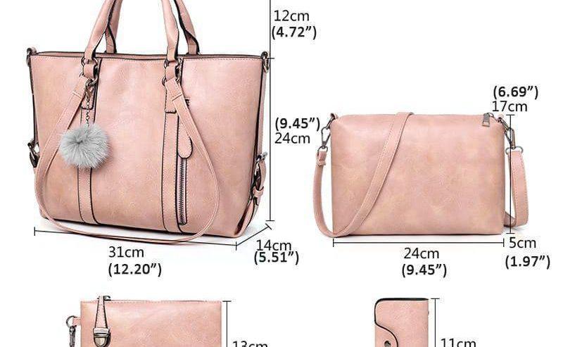 4PCS Women Casual Minimalist Handbag