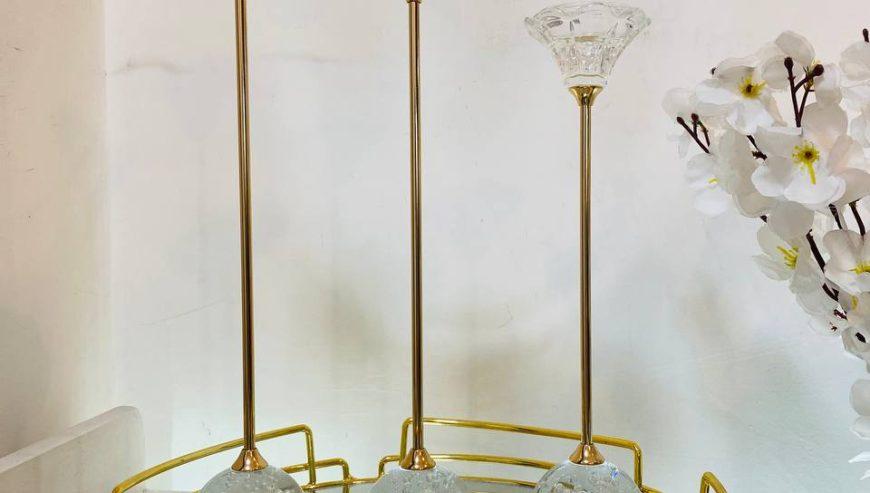 stand Crystal Candle Holders Set o