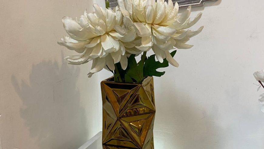 Ceramic Golden Vase