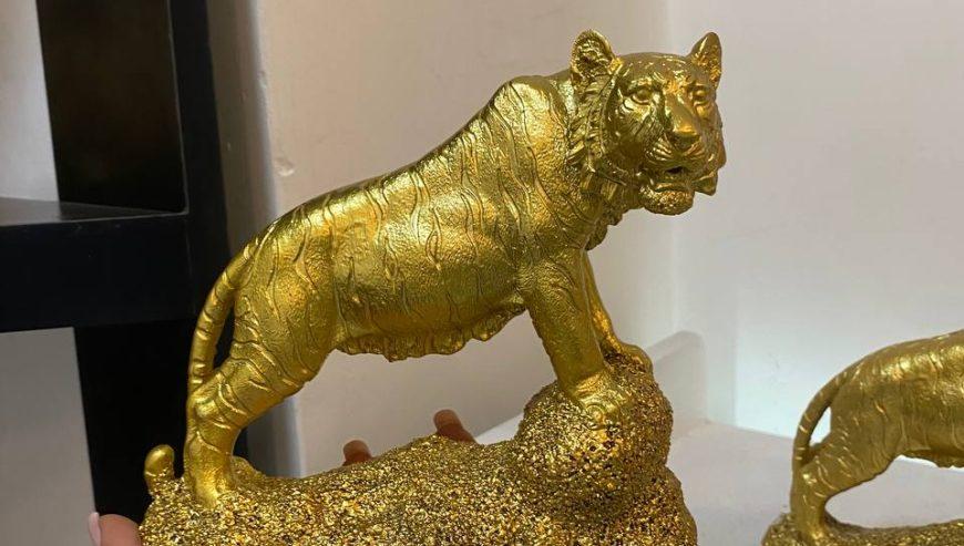 Golden Leopard Statue