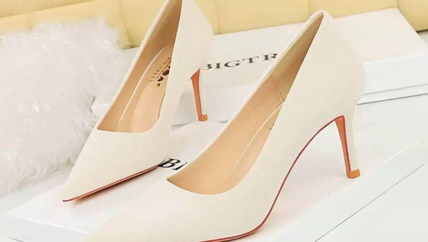 White Bigtree Heel Shoes