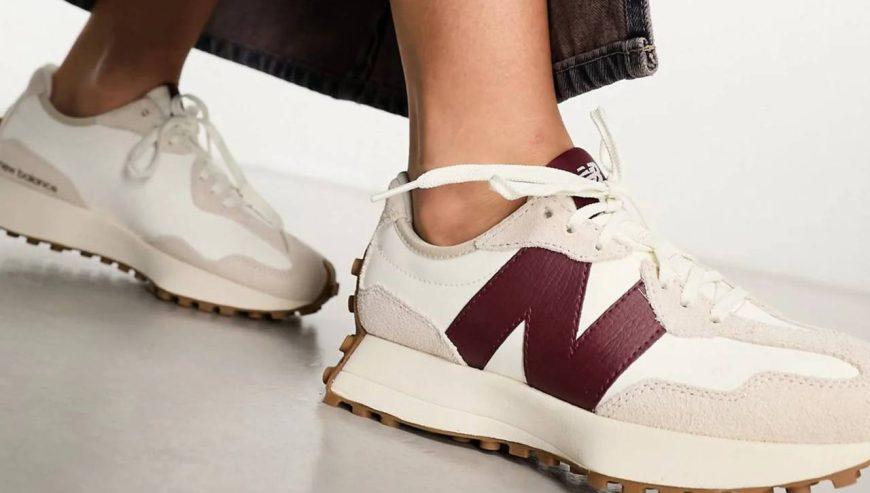 New Balance 327 Cream /Burgendy WMNS MNS Shoes