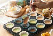  12 Holes Cup + Silicon Baking Molds Muffin Pan