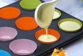  12 Holes Cup + Silicon Baking Molds Muffin Pan