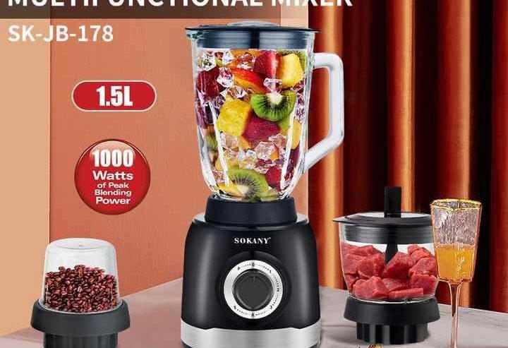 3 in 1 Sokany Multi Purpose Blender