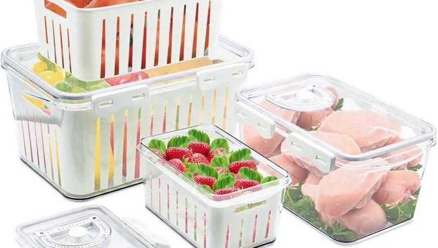 4 Refrigerator Food Storage Box