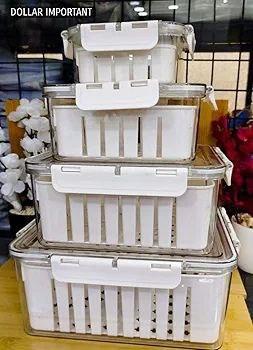 4 Refrigerator Food Storage Box