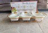 3 Sets Ceramic Chafing Dishes