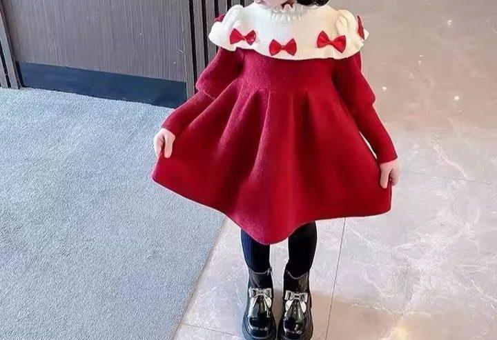 Baby Girls Long Sleeve Sweater Knit Dress