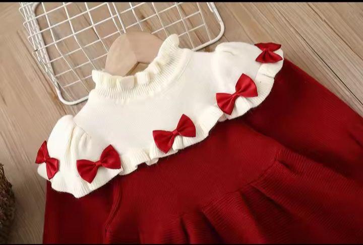 Baby Girls Long Sleeve Sweater Knit Dress